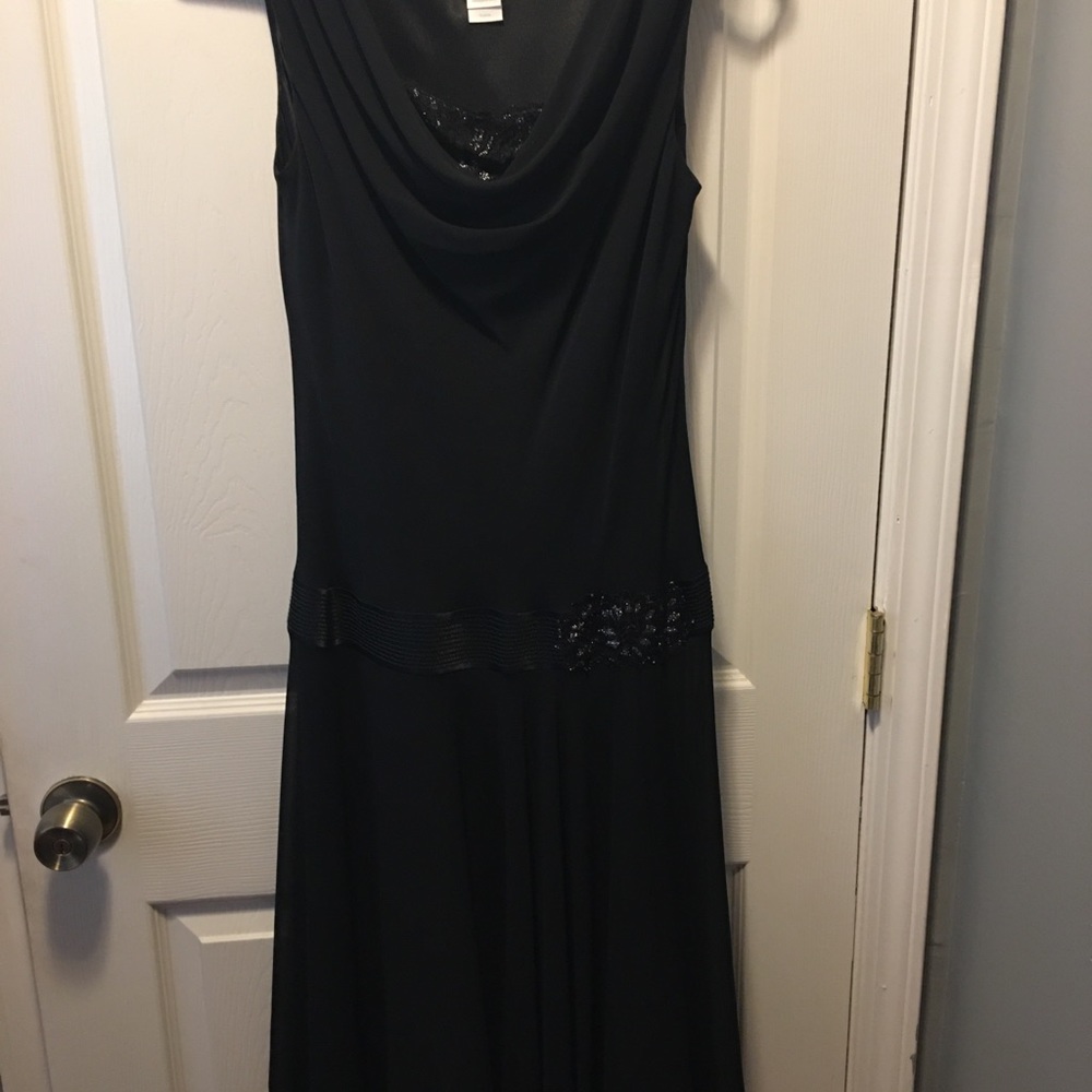 Black Dress With Satin Embellishments